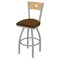 Holland Bar Stool Co 30" Swivel Counter Stool, Nickel Finish, Nat Back, Canter Thatch Seat 83030ANNatMplB001 - alternate 1